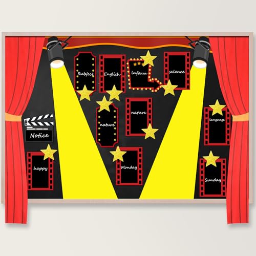 Mooliwe 28-teiliges Pinnwand-Set für Filmnacht, Klassenzimmer, Dekoration, roter Teppich, Party, Thema, Pinnwände, Filmstar-Ausschnitte für Schulanfang, Klassenzimmer, Kreidetafel, Wanddekoration Mooliwe 28-teiliges Pinnwand-Set für Filmnacht, Klassenzimmer, Dekoration, roter Teppich, Party, Thema, Pinnwände, Filmstar-Ausschnitte für Schulanfang, Klassenzimmer, Kreidetafel, Wanddekoration von Mooliwe