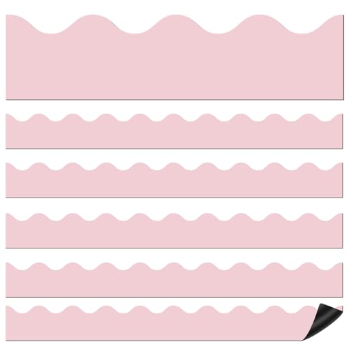 Mooliwe Magnetische Bordüren für Klassenzimmer, Whiteboard, gewellte Pinnwand, Magnetstreifen, Kreidetafel-Bordüre, für Schule, Lehrer, Büro, Dekorationen, 24 Stück (Rouge) von Mooliwe