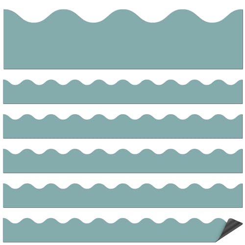 Mooliwe Magnetische Bordüren für Klassenzimmer, Whiteboard, gewellte Pinnwand, Magnetstreifen, Kreidetafel-Bordüre, für Schule, Lehrer, Büro, Dekorationen, beruhigendes Blau, 24 Stück Mooliwe Magnetische Bordüren für Klassenzimmer, Whiteboard, gewellte Pinnwand, Magnetstreifen, Kreidetafel-Bordüre, für Schule, Lehrer, Büro, Dekorationen, beruhigendes Blau, 24 Stück von Mooliwe