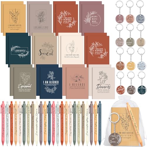 Mooliwe Positive Bestätigungs-Geschenk-Set, Dankbarkeits-Notizbücher mit Bestätigungsstiften, Acryl-Schlüsselanhänger, kleine Taschen, motivierende Notizblöcke für Frauen, Kollegen, Erwachsene Mooliwe Positive Bestätigungs-Geschenk-Set, Dankbarkeits-Notizbücher mit Bestätigungsstiften, Acryl-Schlüsselanhänger, kleine Taschen, motivierende Notizblöcke für Frauen, Kollegen, Erwachsene von Mooliwe