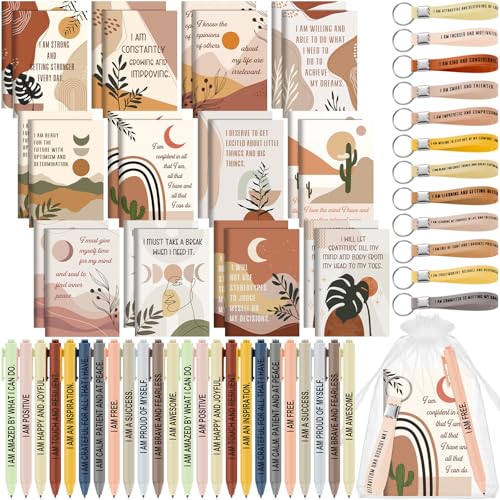 Mooliwe Positive Bestätigungs-Geschenk-Set, Dankbarkeits-Notizbücher mit Bestätigungsstiften, Schlüsselanhänger, kleine Taschen, motivierende Ermutigung, Notizblöcke für Frauen, Kollegen, Erwachsene Mooliwe Positive Bestätigungs-Geschenk-Set, Dankbarkeits-Notizbücher mit Bestätigungsstiften, Schlüsselanhänger, kleine Taschen, motivierende Ermutigung, Notizblöcke für Frauen, Kollegen, Erwachsene von Mooliwe