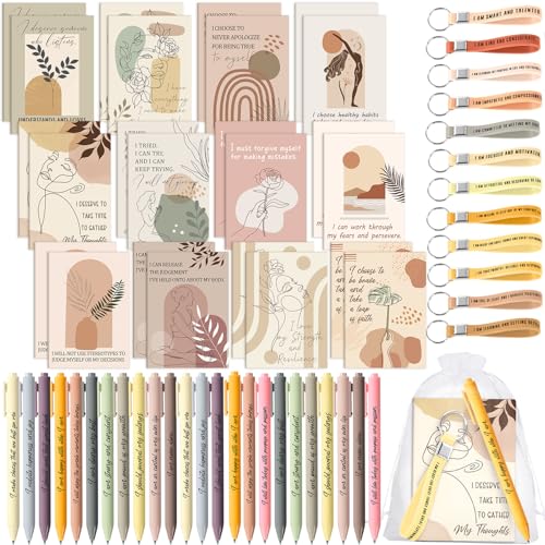 Mooliwe Positive Bestätigungs-Geschenk-Set, Dankbarkeits-Notizbücher mit Bestätigungsstiften, Schlüsselanhänger, kleine Taschen, motivierende Ermutigung, Notizblöcke für Frauen, Kollegen, Erwachsene Mooliwe Positive Bestätigungs-Geschenk-Set, Dankbarkeits-Notizbücher mit Bestätigungsstiften, Schlüsselanhänger, kleine Taschen, motivierende Ermutigung, Notizblöcke für Frauen, Kollegen, Erwachsene von Mooliwe