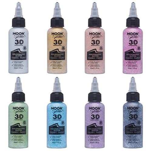 Moon Glitter - Holografische Stofffarbe - 30ml - Set mit 8 Farben Moon Glitter - Holografische Stofffarbe - 30ml - Set mit 8 Farben von Moon Glitter