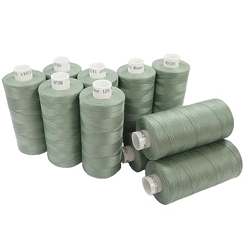 Moon Thread Salbei Polyester-Nähgarn, gesponnen, 1000 m, 10 Stück von Moon Thread