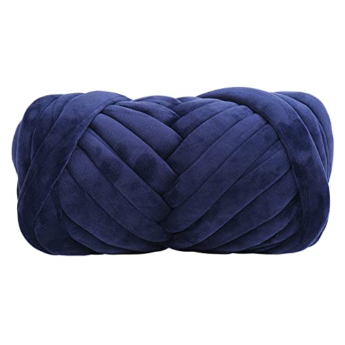 Grobes Baumwollgarn für Armstricken, Häkeln, super sparend, Jumbo, riesiges, sperriges Premier-Garn für die Herstellung von Haustier-Hausdecken (Marineblau) von Moon Waves