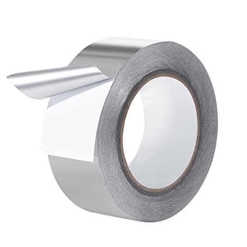 MoonSing Aluminium Klebeband 48 mm x 50 m Selbstklebendes Aluminiumband Alu Tape Hitzebeständig Dichtband zum Reparieren, Isolieren und Abdichten oder Dämmen, 1 Rolle in Silber von MoonSing