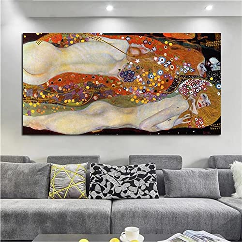 Diamant Painting Bilder, DIY 5D Diamond Painting Erwachsene Groß Stickerei Malen Nach Zahlen Kit Full Gem Art Daiments Painting Kunsthandwerk Deko Diamant Malerei Gustav Klimt Frau 30x60cm von Moonlee