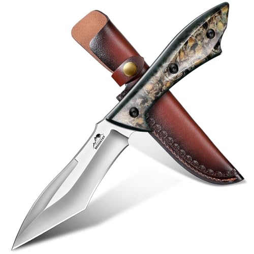 Moontay Outdoor Messer Survival, Jagdmesser Feststehende Klinge aus 5CR15 Stahl, Full Tang Bushcraft Messer mit Scheide, Camping Outdoormesser, Geschenke für Männer Moontay Outdoor Messer Survival, Jagdmesser Feststehende Klinge aus 5CR15 Stahl, Full Tang Bushcraft Messer mit Scheide, Camping Outdoormesser, Geschenke für Männer von Moontay