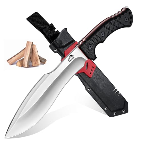 Moontay feststehendes Jagdmesser aus 8CR18Mov Stahl, große Full-Tang Machete mit Scheide, scharfes Outdoor Survival Bushcraft Messer mit rutschfestem Glasfasergriff, Geschenkidee für Männer von Moontay