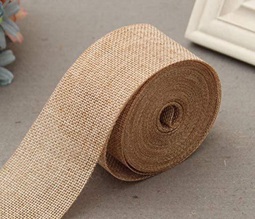 MoonyLI Sackleinen Band Rolle DIY Nähen Handwerk Kleidung Zubehör Riemen Handwerk Band 10 Meter, 5 cm Sackleinen Band von LUMoony