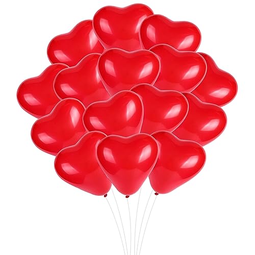 Herzluftballons Rot 100 Stück, Herz Luftballon, 12 Zoll Ballons mit Herzform für Hochzeitsdeko Rot Hochzeitsballons für Hochzeitsfeier, Anniversary, Heiratsantrag Partyschmuck, JGA Deko von Moorle