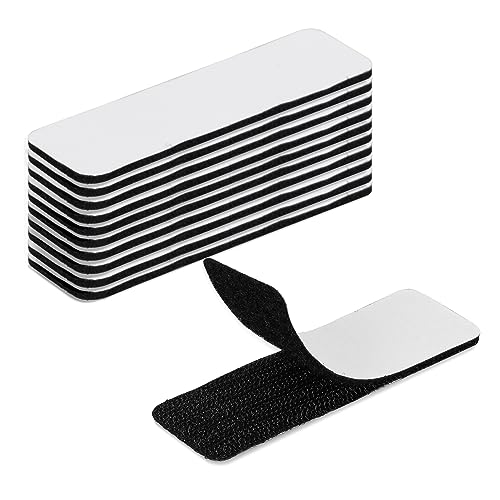 Moorle Klettband Selbstklebend Extra Stark, 30 Stück Doppelseitiges Klettverschluss Selbstklebend, Doppelseitige Klebende Velcro Tape, Schwarz Rechteck Klettverschluss Selbstklebend 3 x 10cm von Moorle