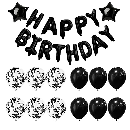 Luftballons Geburtstag Dekoration Schwarz Happy Birthday Girlande Schwarz Luftballons Konfetti Ballons Happy Birthday Luftballon Banner für Mädchen Jungen Geburtstag Party Deko Luftballons Geburtstag Dekoration Schwarz Happy Birthday Girlande Schwarz Luftballons Konfetti Ballons Happy Birthday Luftballon Banner für Mädchen Jungen Geburtstag Party Deko von Moorle