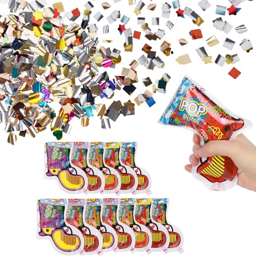 Moorle 12 Stück Party Popper Konfettikanone, Party Confetti Kanone Konfetti Set, Papier Konfettibombe Pistolen Konfetti Pistole für Geburtstage Hochzeit Party Moorle 12 Stück Party Popper Konfettikanone, Party Confetti Kanone Konfetti Set, Papier Konfettibombe Pistolen Konfetti Pistole für Geburtstage Hochzeit Party von Moorle