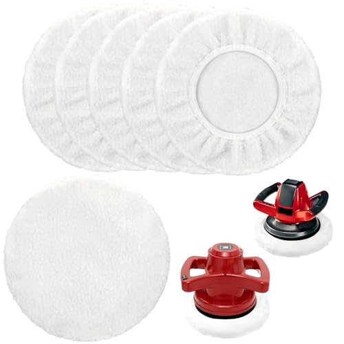 Moorstdel 5er Set Lammwoll-Polierhauben, 9-10 Zoll Poliertuch, Weich & Langlebig, für 220mm-250mm Poliermaschinen von Moorstdel