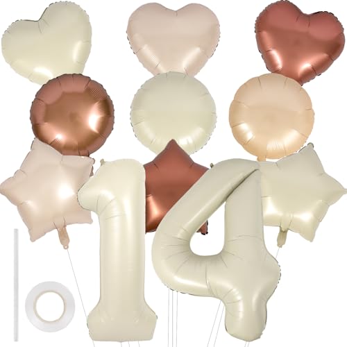 Luftballons 14 Creme, 40 Luftballons Beige Deko Geburtstagsdeko 14 Jahre Mädchen 14 Geburtstag Junge mit Stroh und Band Herz Ballons Sterne Ballons Runde Ballons für Geburtstag Jubiläum Party Luftballons 14 Creme, 40 Luftballons Beige Deko Geburtstagsdeko 14 Jahre Mädchen 14 Geburtstag Junge mit Stroh und Band Herz Ballons Sterne Ballons Runde Ballons für Geburtstag Jubiläum Party von Mooshy