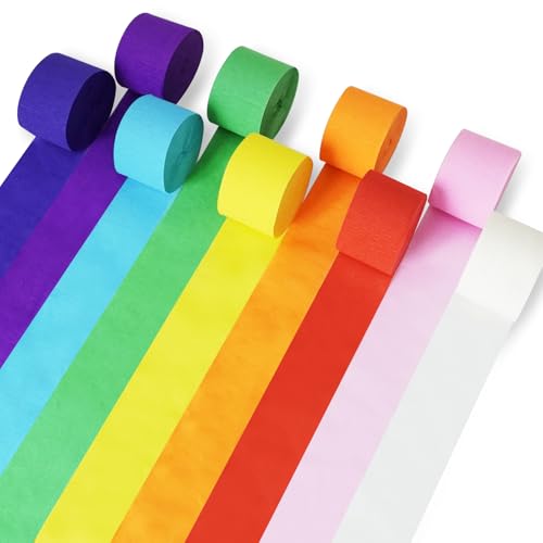 Mooshy 9 Rollen Krepppapier Bunt, 4.5cm x 25m Regenbogen Krepppapier Band 9 Farben Party Kreppbänder DIY Papier Streamer Kreppbänder für Hochzeit Geburtstags Party Feier Dekoration Mooshy 9 Rollen Krepppapier Bunt, 4.5cm x 25m Regenbogen Krepppapier Band 9 Farben Party Kreppbänder DIY Papier Streamer Kreppbänder für Hochzeit Geburtstags Party Feier Dekoration von Mooshy