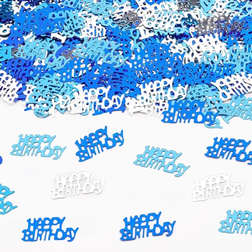 600 Stück Konfetti Tischdeko Geburtstag Partydekorationen Happy Birthday Konfetti Blau,Streudeko Geburtstag für Mann und Frau von Moosono