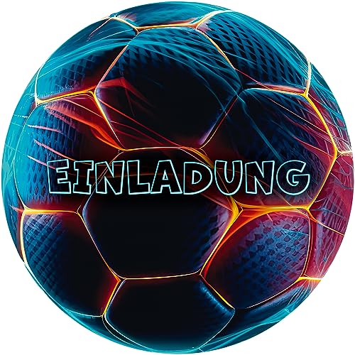 Moosthaler 12x Fussball Einladungskarten Kindergeburtstag - Coole Kinder Einladung zum Geburtstag für Jungs und Mädchen - Deko von Moosthaler