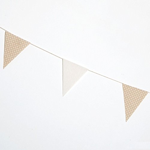 Mopec A141.13 Wimpelkette, Stoff, 12 x 16 cm, Elfenbein und Beige Tupfen 180 cm, Einheitsgröße von Mopec