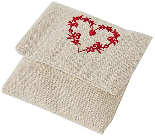 Mopec Beigefarbenes Herz, bestickt, 11 x 10 cm, 10 Stück, Einheitsgröße von Mopec