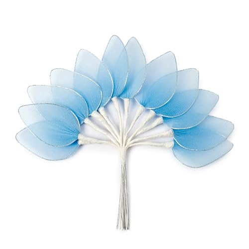 Mopec Blau F1126.03 Packung Knöpfe mit 12 Tüllblättern aus silbernem Draht, 10 x 4 x 14 cm Mopec Blau F1126.03 Packung Knöpfe mit 12 Tüllblättern aus silbernem Draht, 10 x 4 x 14 cm von Mopec