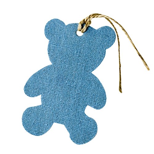 Mopec Charms Anhänger Teddybär Textil mit Deko, Stoff, Blau, 0.5 x 6 x 8 cm, 18 Stück von Mopec