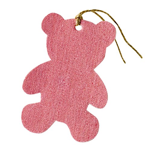 Mopec Charms Anhänger Teddybär Textil mit Deko, Stoff, Pink, 0.5 x 6 x 8 cm, 18 Stück von Mopec
