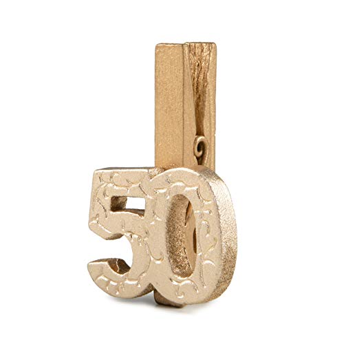 Mopec Clip 50 Jubiläum. Packung mit 10 Stück, vergoldet, 5 cm, von Mopec