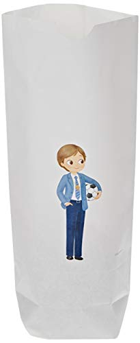 Mopec E651 Weiße Papiertüten für Kinder, Kommunion mit Ball, 12 x 21 x 5 cm, 25 Stück, mehrfarbig von Mopec