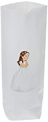 Mopec E931 Papiertüten für Mädchen, Weiß, langes Kleid, 12 x 21 x 5 cm, 25 Stück, mehrfarbig von Mopec