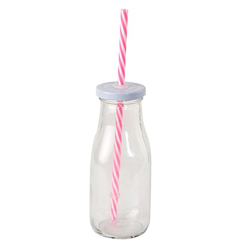 Mopec Kleine Flaschen mit Deckel, Glas, Rosa, 6x6x15 cm, 9 von Mopec