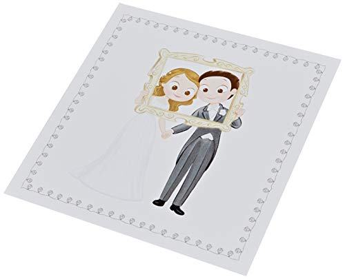 Mopec JX464 Teilnehmer Brautpaar Pop & Fun Photocall mit Umschlag, 25 Stück, Karton, mehrfarbig, Einheitsgröße von Mopec