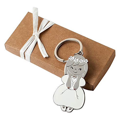 Mopec- MA848.2 Schlüsselanhänger für Mädchen, Kommunion, sitzend in Box aus Kraftpapier, verziert, Mehrfarbig von Mopec