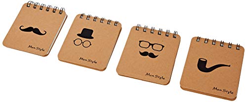 Mopec Men Style Notizbuch, Spiralbindung, 4 Modelle, 8,5 x 10 cm 4er Pack Kraft, Einheitsgröße, 4 Stück Mopec Men Style Notizbuch, Spiralbindung, 4 Modelle, 8,5 x 10 cm 4er Pack Kraft, Einheitsgröße, 4 Stück von Mopec