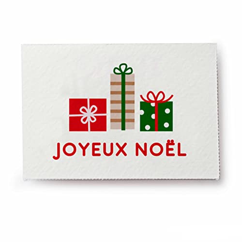 Mopec NX4.6 Packung mit 5 Blatt mit 36 Karten Joyeux Noël mit Geschenken 5 x 3,5 cm, weiß, 5x3,5cm von Mopec