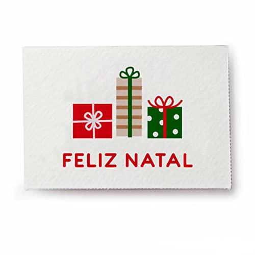 Mopec NX4.7 5 Blatt mit 36 Karten Frohe Natal mit Geschenken, 5 x 3,5 cm, weiß von Mopec