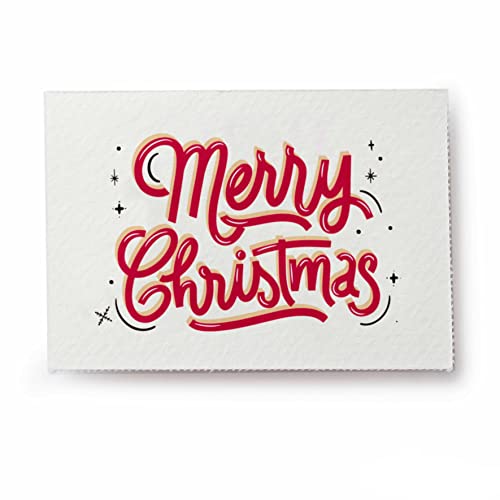 Mopec NX5 Blatt mit 36 Karten Merry Christmas Rot und Schwarz 5 x 3,5 cm, Weiß von Mopec