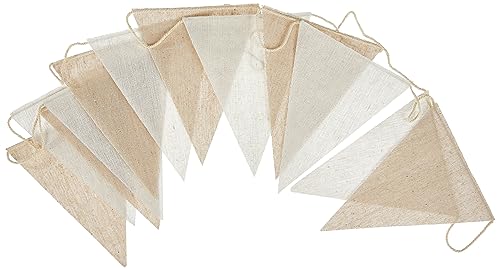 Mopec A183 Packung mit 2 Girlanden à 180 cm mit 12 Fahnen je 16 x 12 x 3 cm, Stoff, Beige, Textur, 16x12x3 cm, 2 Mopec A183 Packung mit 2 Girlanden à 180 cm mit 12 Fahnen je 16 x 12 x 3 cm, Stoff, Beige, Textur, 16x12x3 cm, 2 von Mopec