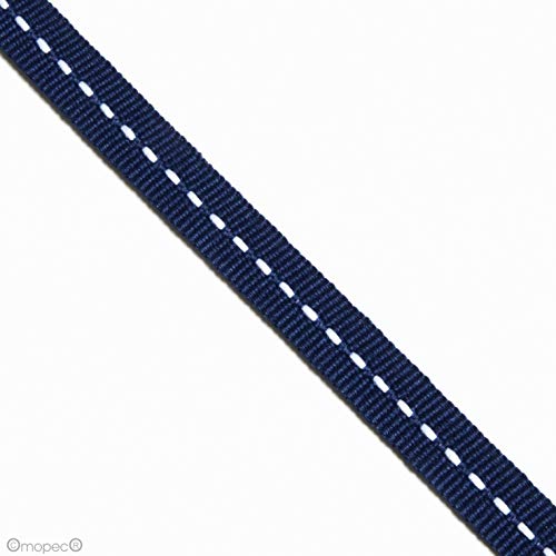 Mopec S14.25 Band, Marineblau mit weißen Nähten, 7 mm x 50 m, Stoff, Einheitsgröße von Mopec