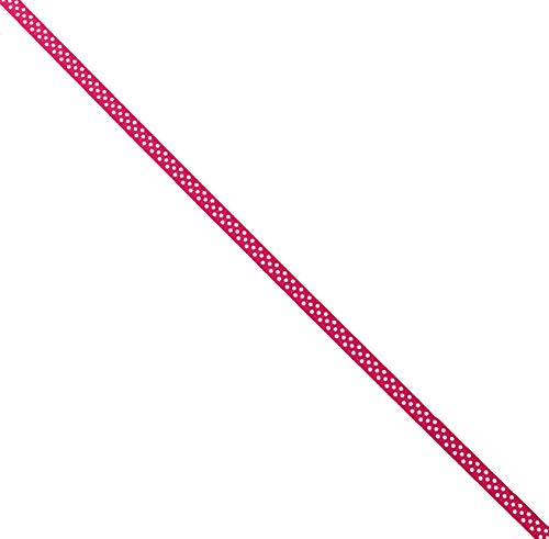 Mopec S36.34 Schleifenband, Fuchsia, weiße Tupfen, 6 mm x 50 m, Stoff, Einheitsgröße von Mopec