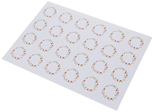 Mopec X454 Aufkleber mit Blumenkranz, 1 Blatt = 24 Stück, Packung mit 5 Stück, Papier, mehrfarbig, Einheitsgröße 5 von Mopec