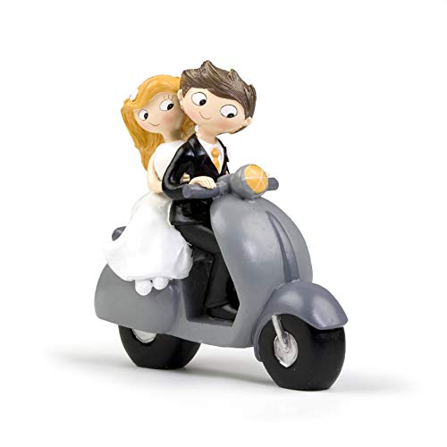Mopec Y534 – Motorrad Pastel Paar Brautpaar Pop & Fun in Figur, 17 cm von Mopec