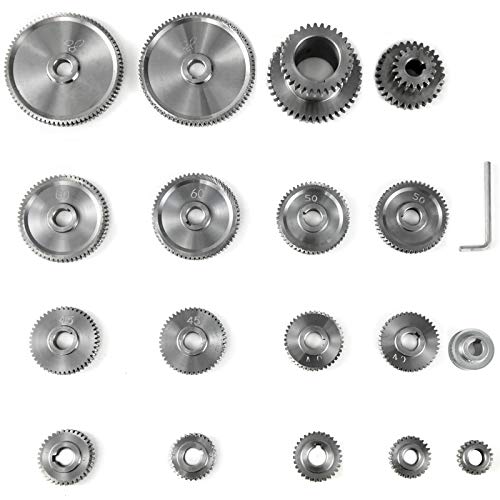 Mophorn 18 Stück/Set CJ0618 Mini-Drehmaschinen-Zahnräder, Metallschneidemaschinen-Zahnräder, Drehmaschinen-Zahnräder, Metall-Wechselgetriebe (18 Stück/Set) von VEVOR