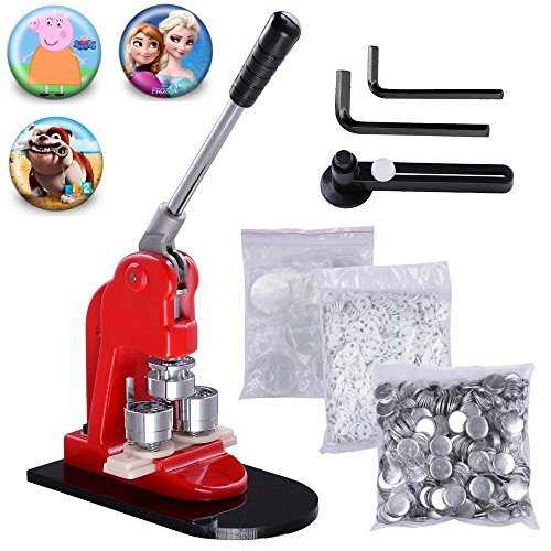 Mophorn Badge Press Machine 25 mm, Button Maker 500 Stücke, Rote Buttonmaschine aus Gusseisen, Punch Press Machine mit Benutzerfreundlichem Griff, zur Herstellung von Abzeichen, Buttons Mophorn Badge Press Machine 25 mm, Button Maker 500 Stücke, Rote Buttonmaschine aus Gusseisen, Punch Press Machine mit Benutzerfreundlichem Griff, zur Herstellung von Abzeichen, Buttons von Mophorn