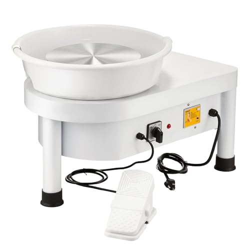 Mophorn Töpferscheibe Elektrisch 25cm Töpferscheibe Formmaschine 280W Electric Pottery Wheel Ceramic Machine Keramik Radmaschine DIY für Keramikarbeiten Kunsthandwerk, Weiß von VEVOR