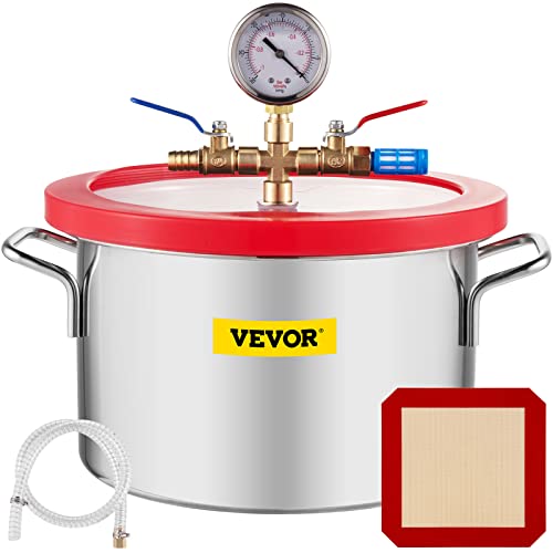 Mophorn Vakuumkammer Edelstahl vacuum chamber vakuumkammer für epoxidharz (6L), grau von VEVOR