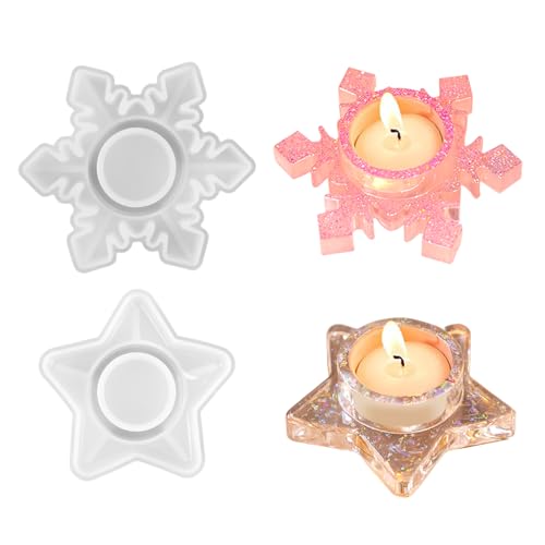 2 Stück Silikonform Kerzenhalter Schneeflocken Stern, Silikonformen Gießformen Kerzenhalter, 3D Silikonform Weihnachten Gießform Kerzenhalter, Silikon Gießform für Epoxidharz Casting DIY Kerzenständer 2 Stück Silikonform Kerzenhalter Schneeflocken Stern, Silikonformen Gießformen Kerzenhalter, 3D Silikonform Weihnachten Gießform Kerzenhalter, Silikon Gießform für Epoxidharz Casting DIY Kerzenständer von MorLuks