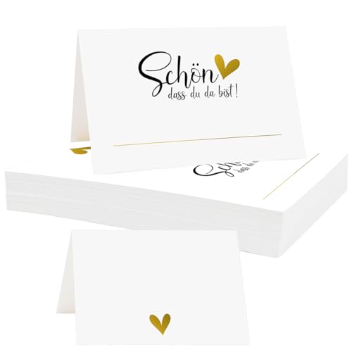 50 Stück Tischkarten Schön dass du da bist, Tischdekoration Namenskarten Hochzeit, Tischkarten geburtstag, Tischkarten Blanko zum Beschriften Platzkarten für Hochzeit Konfirmation Kommunion 50 Stück Tischkarten Schön dass du da bist, Tischdekoration Namenskarten Hochzeit, Tischkarten geburtstag, Tischkarten Blanko zum Beschriften Platzkarten für Hochzeit Konfirmation Kommunion von MorLuks
