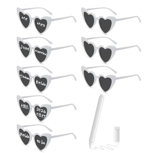MorLuks Herz Sonnenbrille mit Stift, DIY Herzbrille, Sonnenbrille Hochzeit, JGA Sonnenbrille Frauen, Vintage Herzform Brille für Junggesellenabschied Geburtstags Party Halloween Weihnachten MorLuks Herz Sonnenbrille mit Stift, DIY Herzbrille, Sonnenbrille Hochzeit, JGA Sonnenbrille Frauen, Vintage Herzform Brille für Junggesellenabschied Geburtstags Party Halloween Weihnachten von MorLuks